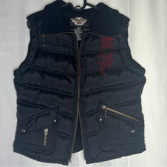 Harley Davidson Puffer Vest Biker Riding Vest Size S - Picture 3 of 11